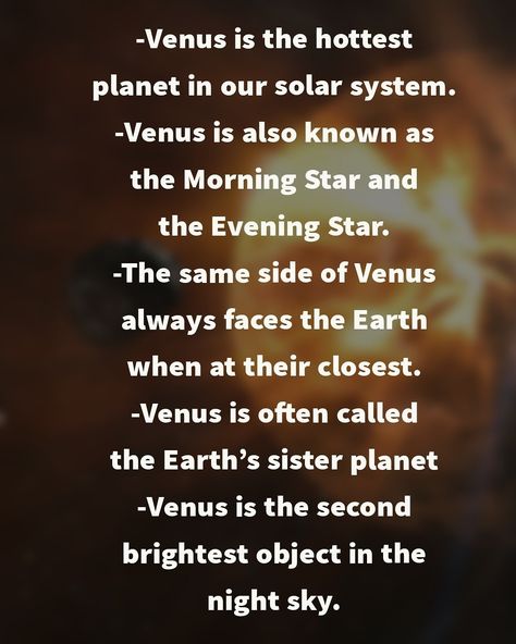 Venus Facts, Nasa Solar System, Esoteric Astrology, Solar System Projects, Venus Project, History Facts Interesting, Evil Twin, Science Project, After Sun