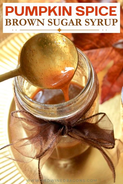 Use this super simple homemade pumpkin spice syrup recipe in hot or cold coffee drinks and seasonal fall cocktails anytime you crave the warmth of autumn in your cup.  #starbuckspumpkinspice #pumpkinspicedrinks #pumpkinspicesyrup #pumpkinspicecocktails #pumpkinspicecoffee #falldrinks #fallcocktails Homemade Coffee Syrup Fall, Pumpkin Spice Powder, Fall Syrup Recipe, Pumpkin Simple Syrup, Unique Coffee Syrups, Fall Coffee Syrup Recipe, Pumpkin Coffee Syrup, Pumpkin Syrup Recipe, Pumpkin Spice Coffee Syrup