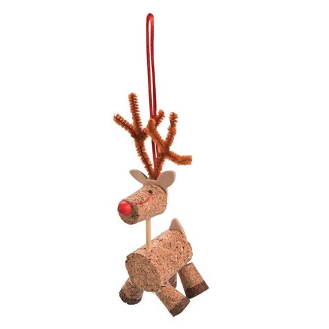 Kids Crafts Ornaments, Cork Reindeer, Cork Ornaments, Ornament Craft, Festive Crafts, Wine Cork Crafts, Diy Christmas Decorations, Holiday Crafts For Kids, Reindeer Ornaments