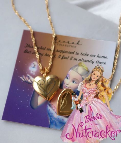 Most of our jewelry pieces are inspired by barbie movies to let our beautiful customers feel like they are princesses coming from a fairytale.#aesthetic #tiktok #instagram #pinterest #trendy #jewelry #jewelrytrends #reorah #barbiemovies #barbiejewellery #barbienecklace #necklaceoftheday #princessjewellery #claranecklace #pinterestinspired #pinterestgirl #pinterestaesthetic #nutcrackerclarasugarplumprincesslocketnecklace #barbiemovie #nutcrackerbarbiemovie #princess #locketnecklace Barbie Movies Jewelry, Barbie Inspired Jewelry, Shifting Jewelry, Sugar Plum Princess, Locket Heart Necklace, Barbie Mood, Barbie Jewerly, 2000s Memories, Barbie Necklace