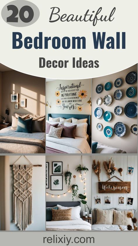 20 Beautiful Bedroom Wall Decor Ideas For Instant Style Wall Art Guest Bedroom, Decorate Above Bed Master, Country Wall Decor Bedroom, Neutral Wall Decor Bedroom, Long Wall Decorating Ideas Bedroom, Large Bedroom Wall Ideas, Primary Bedroom Wall Decor, Bedroom Wall Ideas Aesthetic, Long Bedroom Wall Decorating Ideas