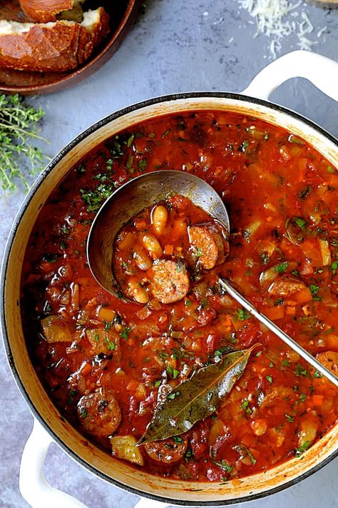 Vegetarian Chorizo Dishes, Chorizo And Bean Soup, Lentil And Chorizo Soup, Chorizo Bean Stew, Bean And Chorizo Soup, Chorizo Bean Soup, Chorizo Sausage Soup, Chorizo Stew Recipes, Chicken Chorizo Soup