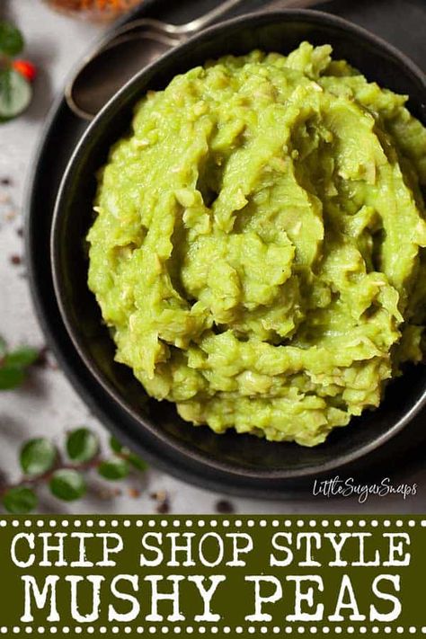 Mash Peas Recipe, Mushy Peas Recipe, Lotr Party, Hp Sauce, British Recipes, Mushy Peas, Peas Recipe, English Peas, Side Order