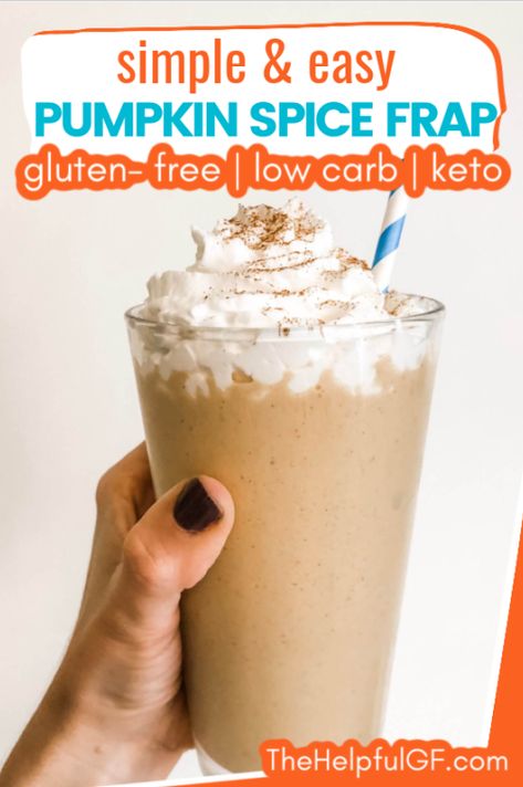 Keto Frappe Recipe Homemade, Keto Frappe Recipe, Pumpkin Frappe Recipe, Sugar Free Frappuccino Recipe, Keto Frappe, Low Carb Gluten Free Breakfast, Keto Frappuccino, Frappe Drinks, Pumpkin Frappe