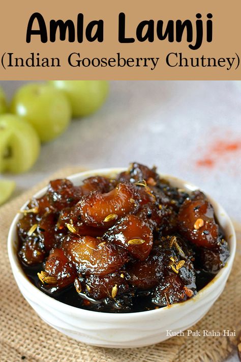 Amla Chutney, Gooseberry Chutney, Amla Recipes, Indian Pickle Recipe, Gooseberry Recipes, Indian Chutney Recipes, Indian Chutney, Vegetarian Side Dish, Khaman Dhokla