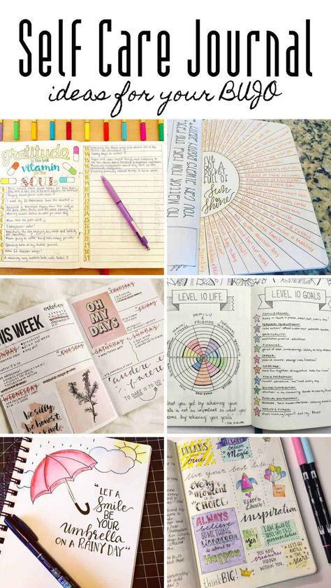 These bullet journal self care journal ideas are just what you need to be more mindful and take care of your mental health and wellbeing #bulletjournal #selfcare #journaling Organisation, Self Care Journal Ideas, Bullet Journal Mental Health, Ideas Journal, Bullet Journal For Beginners, Self Care Journal, Self Care Bullet Journal, Art Therapy Activities, Bullet Journal Notebook