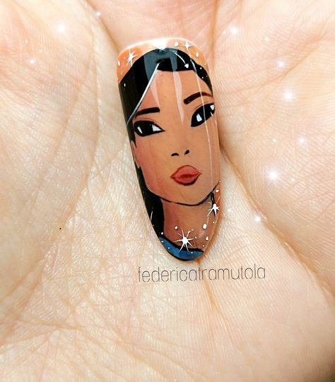 Pocahontas Nails, Pocahontas Cartoon, Nail Art Cartoon, Nail Work, Art Cartoon, I Love Nails, Nails Nail, Love Nails, Pocahontas