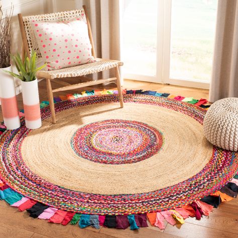 Arrives by Fri, Feb 4 Buy Safavieh Cape Cod Susan Braided Area Rug at Walmart.com Cap Cod, Boho Rugs Living Room, Braided Rag Rugs, Mandala Rug, Jute Round Rug, Coastal Casual, Circular Rugs, India Rug, Jute Rug Runner