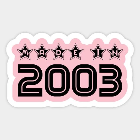 2003 Sticker Aesthetic, 2003 Sticker, Laptop Stickers Collage, 2003 Aesthetic, Made In 2003, Laptop Case Stickers, Doll Tattoo, Sticker Design Inspiration, Barbie Cartoon