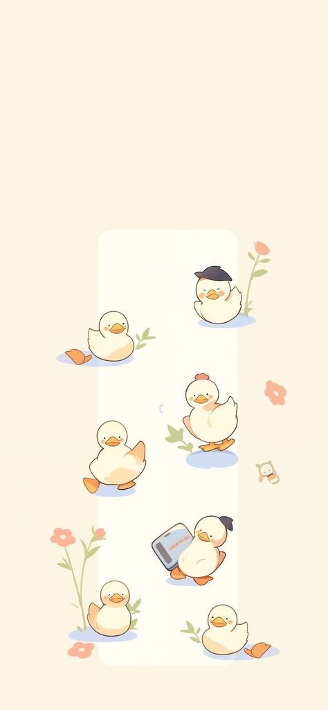 Chibi Backgrounds, Cute Duck Wallpaper, Duck Wallpaper, 동화 삽화, Wallpaper Computer, Future Wallpaper, Cocoppa Wallpaper, Iphone Wallpaper Kawaii, Snoopy Wallpaper