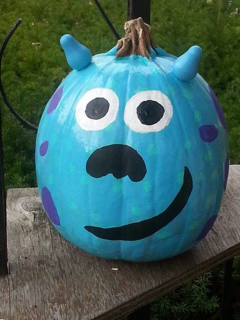 Boo Monsters Inc Pumpkins Painted, Monster Inc Halloween Decor, Monsters Inc Scare Canister Diy, Monster Inc Treat Ideas, Monster Inc Table Center Piece, Sully Monsters Inc, Teal Pumpkin Project, Latex Allergy, Teal Pumpkin