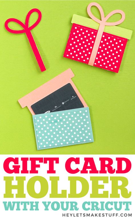 Make giving gift cards a bit more personal with this DIY gift card holder! Make this DIY gift card holder using your Cricut—great for Christmas, birthdays, and more! Gift Card Holder Svg Free, Gift Card Holder Template, Card Holder Diy, Gift Card Holder Diy, Christmas Gift Card Holder, Free Christmas Gifts, Christmas Gift Card Holders, Dyi Gifts, Diy Gift Card