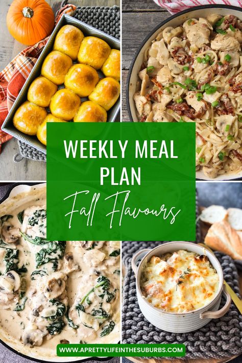 In this week's meal plan are all of the flavourful foods and ingredients of fall. The meals consist of all the major food groups and are nourishing and comforting, perfect for the changing weather. Weekly Meal Plan Theme Nights, One Week Menu Plan, Nourishing Fall Meals, Fall Meal Plans, Seasonal Eating Fall, Thanksgiving Week Meals, Healthy Menu For The Week, Weekly Healthy Meal Plan, November Meal Plan