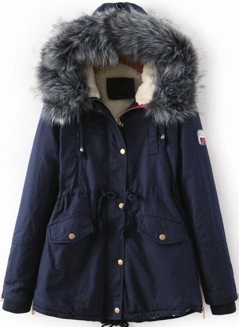 Parka Outfit, Dark Blue Coat, Faux Fur Hoodie, Parka Women, Hooded Denim Jacket, Cute Jackets, Winter Jackets Women, Denim Jacket Women, Casual Winter Outfits