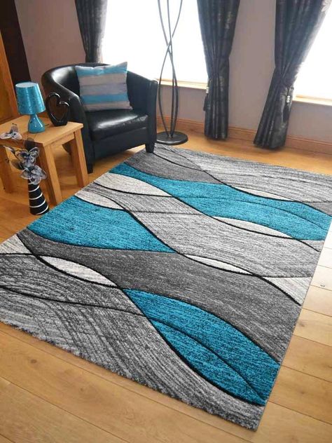 Teal Grey Living Room, Next Rugs, Long Hall, Teal Living Rooms, Waves Design, Lounge Rug, Waves Pattern, Blue Floor, Teal Rug