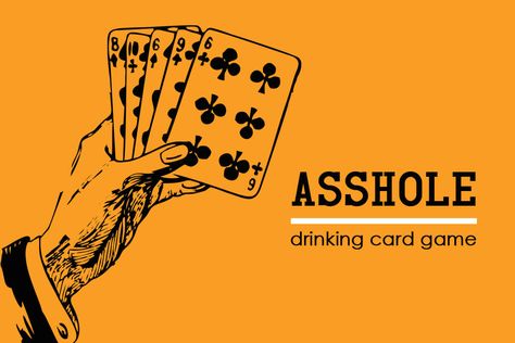 Asshole is one of the Best Party Card Games for Adults. Click Here for the full Asshole Drinking Card Game Rules with simple instructions for Drunk Players. Simple Card Games For Adults, Best Card Games For Adults, 2 Person Drinking Game, Simple Drinking Games, Drinking Games With Cards, Camping Drinking Games, Board Games Quotes, Drinking Cards, Easy Drinking Games