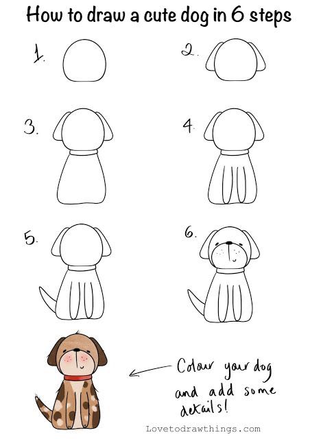 Easy To Draw Dog, How To Draw A Dog Step By Step, Draw Dog Easy, How To Draw A Dog Easy, How To Draw A Dog, Draw A Dog Easy, Cute Drawings Simple Doodles, Easy Dog Drawing, Cute Drawings Simple