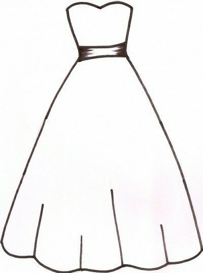 Simple Dress Illustration, Dress Design Drawing Easy, Fashion Dresses Drawing Easy, Sketsa Dress Simple, Frock Drawing, Dress Drawing Easy, Dress Outline, Dress Sketch, Paris Travel Photography