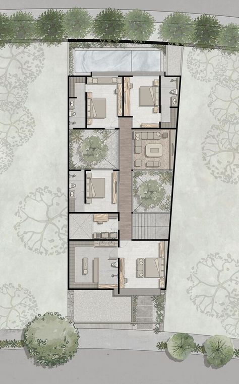 Gallery of Zibu House / Di Frenna Arquitectos - 13 Bungalow Plans Layout, Plan Layout Design, Interior Design Floor Plans, Residential Floor Plan, Small House Floor Plan, Small Farmhouse Plans, First Floor Plan, Small House Layout, Home Vacation