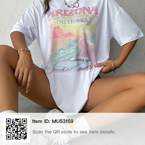 Arizona Graphic, Graphic Tshirt Outfit, Oversize Tshirt Outfits, Summer Tee Shirts, Cute Nike Outfits, Drop Shoulder Tee, Outfit Inspo Casual, Oversized Graphic Tee, Lazy Day Outfits