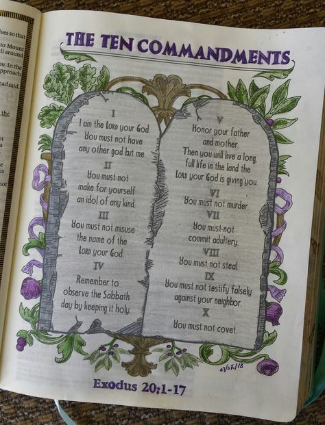 The 10 Commandments Aesthetic, Ten Commandments Bible Study, Ten Commandments Aesthetic, Exodus 20 Bible Journaling, Ten Commandments Bible Journaling, New Testament Art, Ten Commandments Drawing, 10 Commandments Of The Bible Wallpaper, Ten Comandaments