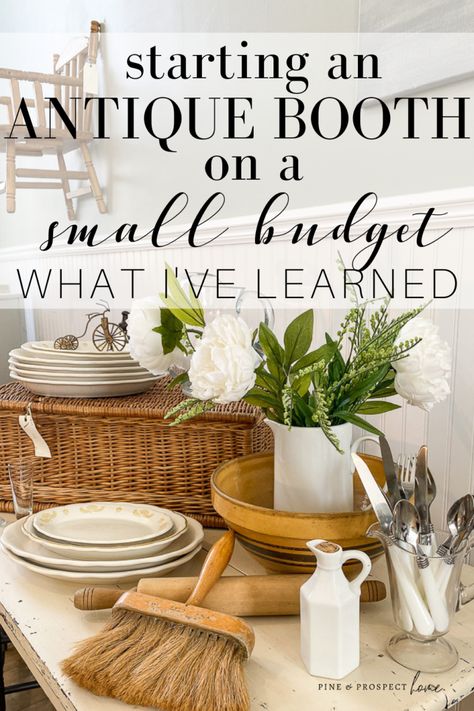 Antique Booth Displays Inspiration, Diy Ikea Bookcase, Flea Market Booth Display Ideas, Antique Booth Ideas Staging, Antique Booth Design, Vintage Booth Display Ideas, Antique Mall Booth Ideas, Vintage Market Booth, Pine And Prospect Home