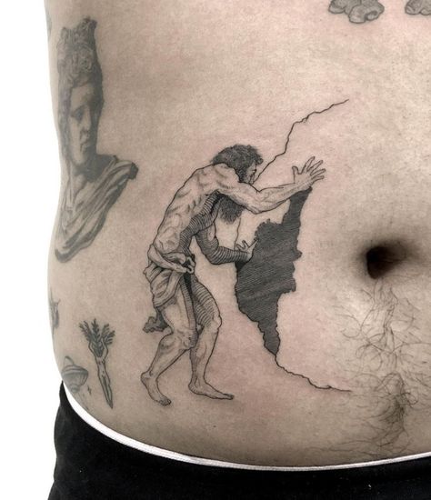 Myth Of Sisyphus Tattoo, Sisyphus Tattoo, X Tattoo, Tat Ideas, Unique Tattoo, Unique Tattoos, Maple Leaf Tattoo, Tattoo Design, I Tattoo