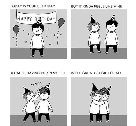 Heartwarming Tweets & Posts To Keep You Warm 'N Fuzzy Today Is Your Birthday, Happy Birthday Template, Couples Comics, The Greatest Gift, Comics Story, Cute Love Cartoons, Cute Couple Art, Wholesome Memes, Birthday Fun