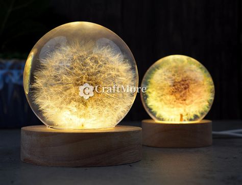 Sphere night lamp resin molds-Crystal ball lamp silicone mold - Etsy Brasil Sphere Jewelry, Diy Dandelion, Led Flower, Light Crystal, Dandelion Flower, Night Light Lamp, Ball Lights, Night Lamps, Resin Molds