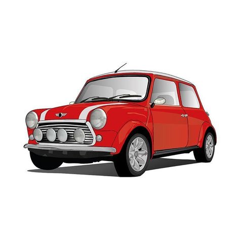 Mini Cooper Illustration, Car Illust, Classic Mini Cooper, Mini Cooper Classic, Image Reference, Mini Coopers, Mini Classic, City Boy, Green Retro