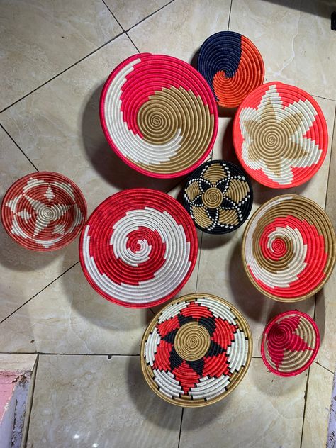 Rwanda Baskets, Wall Decor Baskets, Decor Baskets, White Wall Hanging, Wall Hanging Basket, African Home Decor, Basket Wall Decor, African Baskets, Large Baskets