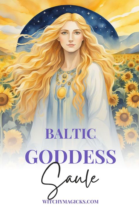 Unlock the mysteries of Goddess Saule, the divine embodiment of the sun and light. Discover her stories, symbols, and the ways you can connect with her energy through rituals and meditation. Perfect for anyone looking to deepen their understanding of Baltic mythology and goddess worship. Click now to uncover the secrets of Saule! #GoddessSaule #SunGoddess #SolarMagic #BalticMythology #SpiritualJourney Saule Goddess, Baltic Goddess, Baltic Mythology, Deity Work, Goddess Worship, Irish Goddess, Norse Gods, Divine Goddess, Sun Goddess