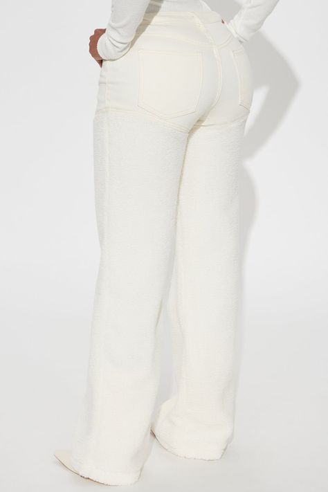 Available In White. Straight Leg Jean 5 Pocket Sherpa Fabric Mix 10.5" High Rise 32.5" Inseam Medium Stretch Self: 98% Cotton 2% Spandex Contrast: 100% Polyester Imported California Proposition 65 WARNING: Cancer and Reproductive Harm - www.P65Warnings.ca.gov. | Winter Things Sherpa Straight Leg Jeans in White size 13 by Fashion Nova Winter Things, Sherpa Fabric, Mixing Fabrics, Winter Women, Size 13, Straight Leg Jeans, Leg Jeans, White Jeans, Fashion Nova