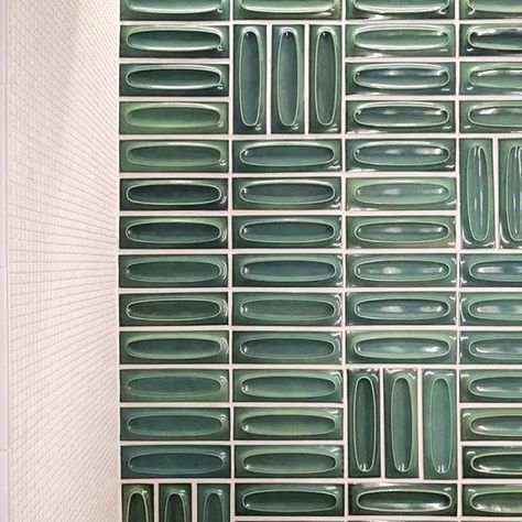 Dimensional Ovals in Seafoam — happy March! 🍀 Design: @markcareaga Tile inspiration and samples: @tilemakestheroom Heath Ceramics Tile, Oval Tile, Dimensional Tile, Turquoise Tile, Happy March, 3d Tiles, Heath Ceramics, Tile Inspiration, Tile Work