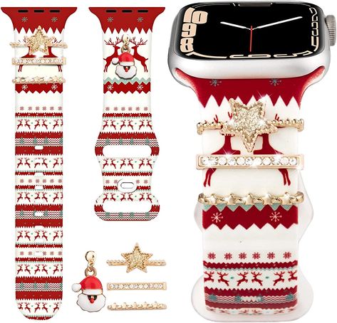 womens holiday watchband apple compatible Disney Apple Watch Band, Christmas Watch, Christmas Watches, Silicone Watch Band, Apple Watch 38mm, Holiday Trends, Christmas Aesthetic, Sport Watches, Apple Watch Bands