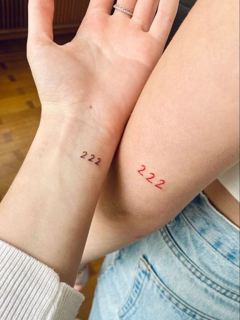 Tatoos Numbers 22, 222 Matching Tattoo, Angel Numbers Wrist Tattoo, Wrist Angel Number Tattoo, 22 Tattoo Number Ideas, 222 Hand Tattoo, 222 Wrist Tattoo, Small Tattoos Numbers, Small Angel Number Tattoo