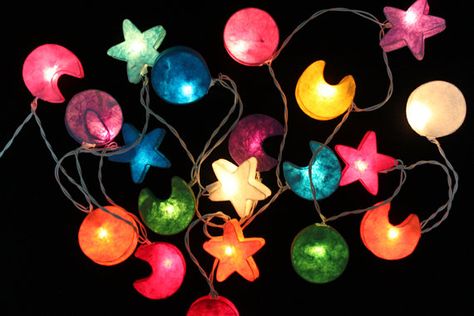 20 LED Galaxy Mulberry paper Lanterns for wedding by DDLIGHTS Paper Lantern String Lights, Star Lanterns, Outdoor Garden Lighting, Lantern String Lights, Mulberry Paper, Light Garland, Star Decorations, Fairy String Lights, Garland Decor