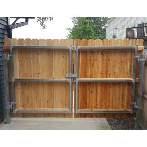 Adjustable Gate Frame Kits | Hoover Fence Co. Building A Wooden Gate, Wooden Fence Gate, Wood Fence Gates, Diy Backyard Fence, Wooden Gates Driveway, Backyard Gates, Yard Gate, Wood Fence Design, Fence Gate Design