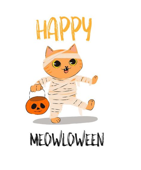 Happy Meowloween Illustrator Design Tutorial, Instagram Graphics, Zombie Costume, Cat Pumpkin, Insta Stories, Cool Pets, Tapestry Throw, Hardcover Notebook, Halloween Cat