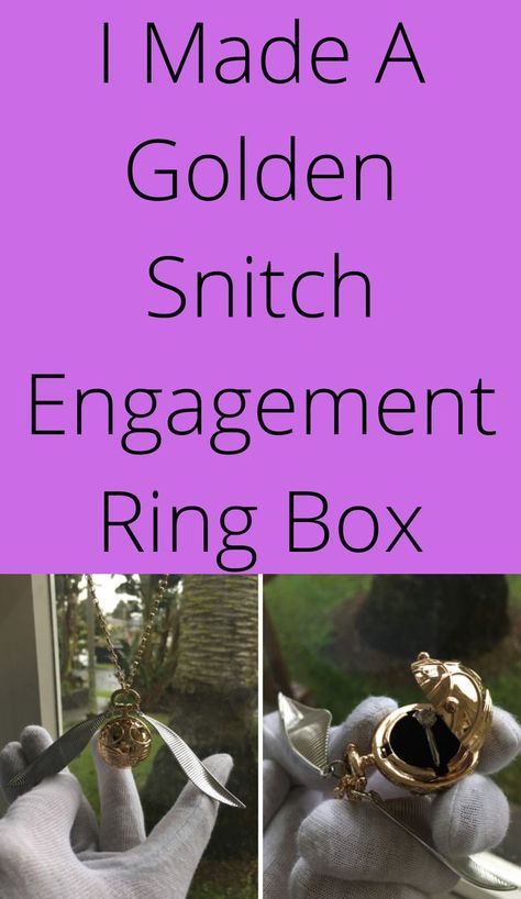 I Made A Golden Snitch Engagement Ring Box Harry Potter, Nimbus 2000, Golden Snitch, Engagement Ring Box, The Wings, Ring Box, Everyone Else, Necklace Pendant, Engagement Ring