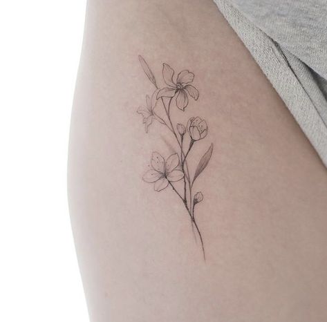 250+ Lily Tattoo Designs With Meanings (2020) Flower ideas & Symbols Sampaguita Flower Tattoo Philippines, Flower Tattoos Lily, Minimalist Tattoo Flower, Lilly Flower Tattoo, Zwilling Tattoo, Jasmine Tattoo, Violet Flower Tattoos, Simbolos Tattoo, Violet Tattoo