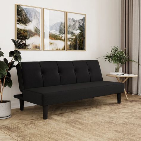 Black Fabric Sofa, Black Futon, Black Upholstery Fabric, Black Couch, Sofa Bed Black, Modern Futon, Futon Chair, Cheap Living, Apartment Bedroom