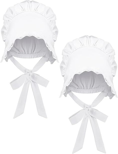 Hand Wash Only Package Quantity: the package comes with 2 pieces of colonial hats in white, classic styles and enough quantity can meet your cosplay or wear needs, make you attractive Breathable Polyester Material: these white bonnets are made of reliable polyester and lace, lightweight and breathable, soft and skin friendly, giving you a comfortable wearing experience White Bonnet, Easter Costume, Lace Bonnet, Your Cosplay, 18th Century Costume, American Flag Sweater, Easter Bonnet, Holiday Costumes, Mirrored Wallpaper