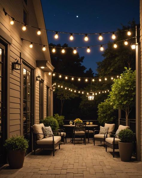 20 Stunning Hanging Patio Light Ideas – ToolzView Hanging Lights In Balcony, Hanging Lights Patio, Hanging Deck Lights, Deck Lights Ideas Hanging, Patio Lights Indoors, Patio Light Ideas, Hanging Patio Lights, Deck Renovation, Deck Seating