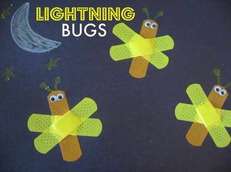 DIY Lightning Bug Craft - Made From Band-Aids - Find This Craft and More on FamilyFun Pinterest Lightning Bug Crafts, Bug Activities, Lightning Bugs, Bugs Preschool, Bug Crafts, Summer Preschool, Camp Counselor, Daycare Crafts, Butterfly Crafts