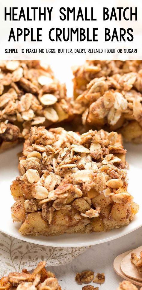 Apple Crisp Small Batch, Healthy Crumble, Apple Bar Recipes, Apple Crisp Bars Recipe, Oat Bars Healthy, Apple Recipes Easy Healthy, Apple Crumble Bars, Healthy Apple Desserts, Oat Bar Recipes