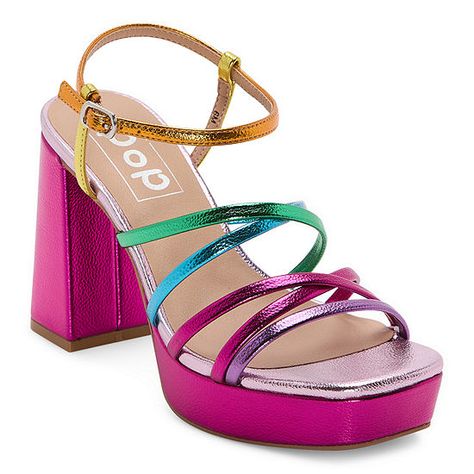 Pop Womens Kallie Heeled Sandals, Color: Fuschia Multi - JCPenney Fuschia Heels, Neon Party Outfits, Neon Heels, Colorful Heels, Funky Shoes, Statement Shoe, Material Girls, Sneaker Heels, Shoe Lover