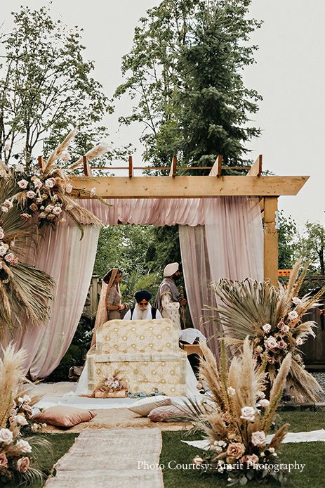 Anand Karaj, Backyard Plan, Easy Wedding Planning, Mandap Decor, Sikh Wedding, Punjabi Wedding, Wedding Show, Minimalist Wedding, Backyard Wedding