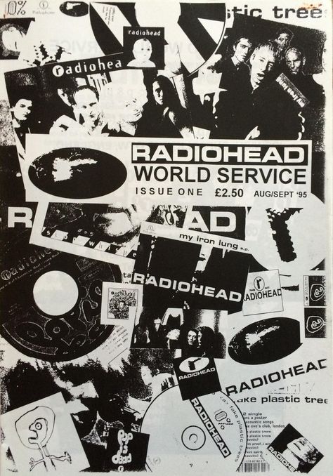 World Service-Radiohead fanzine Radiohead, Black And White, Handmade Gift, White, Clothes, Black