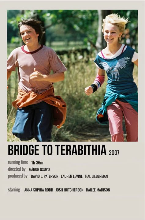 minimal polaroid movie poster for bridge to terabithia Bridge To Terabithia Movie Poster, Un Ponte Per Terabithia, Bridge To Terabithia Poster, Bridge Of Terabithia, Bridge To Terabithia Aesthetic, A Bridge To Terabithia, The Bridge To Terabithia, Heartbreaking Movies, Polaroid Movie Poster